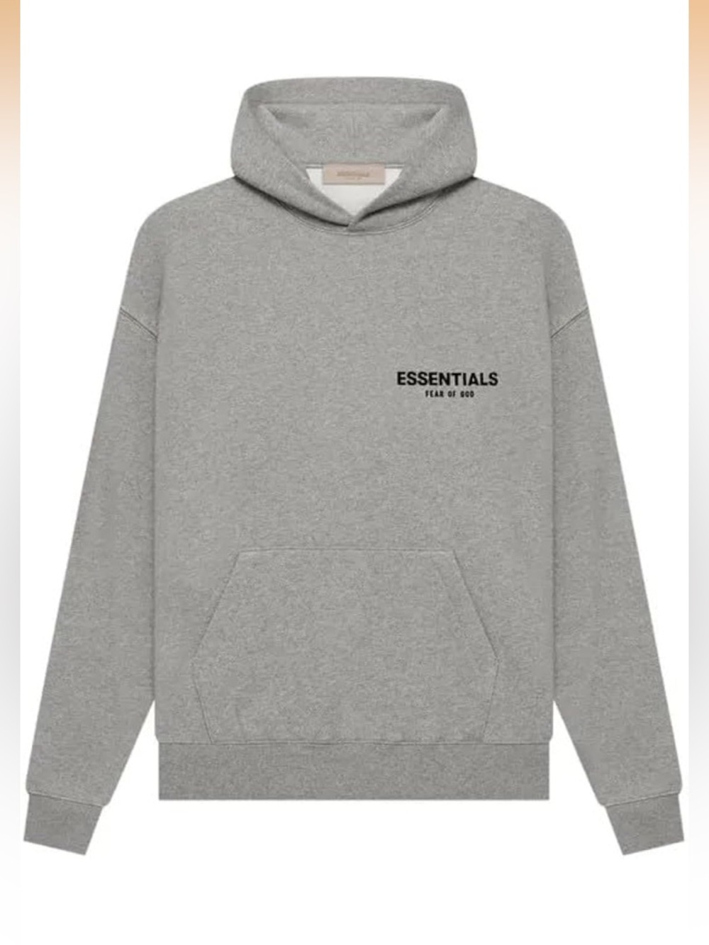 Essentials Beige Gray Pullover with Black Logo Patch